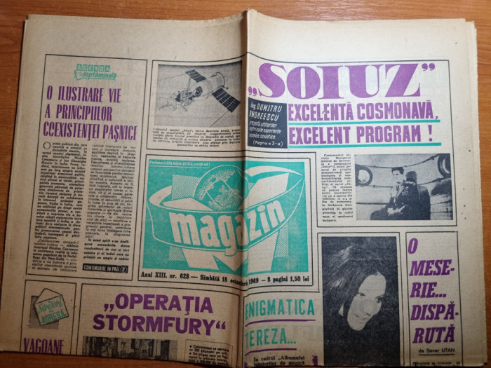 magazin 18 octombrie 1969-art. soiuz-6 ,meciul de fotbal romania-portugalia 1-0