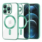 Husa premium iPhone 12 Pro Max Techsuit Luxury Crystal MagSafe, verde deschis