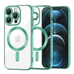 Husa premium iPhone 12 Pro Max Techsuit Luxury Crystal MagSafe, verde deschis