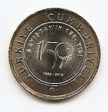 Turcia 1 Lira 2012 - (Court of Accounts) 26.15 mm, KM-1282 UNC !!!