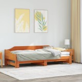 VidaXL Pat de zi cu extensie, maro ceruit, 90x200cm, lemn masiv de pin