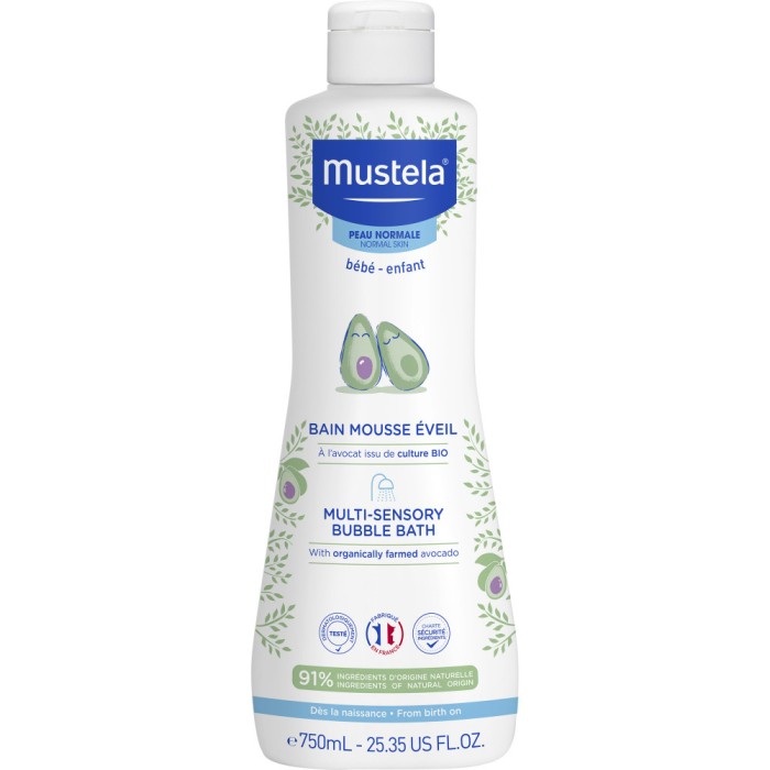 Spuma de Baie, Mustela, Bubble Bath, Efect Hidratant cu Extras de Avocado, 750ml