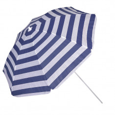 Umbrela pentru plaja Sea Windshield, 1.8 m, model dungi, Albastru inchis