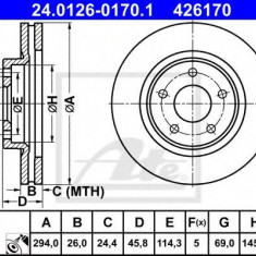 Disc frana CITROEN C4 AIRCROSS (2010 - 2016) ATE 24.0126-0170.1