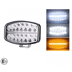 Proiector LED Halogen 10 inch cu DRL alb portocaliu 12-24V, 80W, 4000 lm, Certificat E9