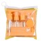 Set recipiente pentru cosmetice, flippy, 5 piese, cu gentuta, pentru calatorii, reutilizabile, portocaliu, material plastic, 40 ml, 10g