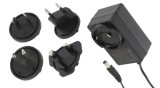 T&aacute;pegys&eacute;g POS POSB12100A-E1/U1/U2/A3, POS(B) 12V/1A/12W Czarny, horizont&aacute;lis adapter, wtyk AC: EU/US/UK/AU. wtyk DC: 2,1/5,5 (+)