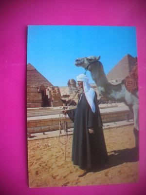 HOPCT 16188 BEDUIN IN COSTUM-GIZA SFINXUL SI PIRAMIDELE -EGIPT -NECIRCULATA foto