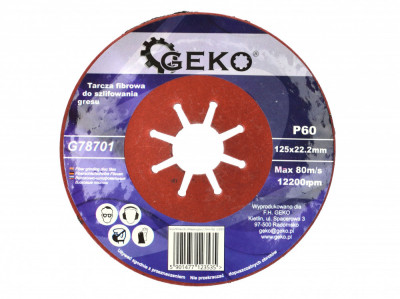 Disc pentru slefuire, 125mm, P60, Geko G78701 foto