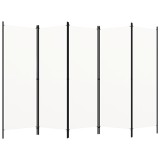 VidaXL Paravan de cameră cu 5 panouri, alb, 250 x 180 cm