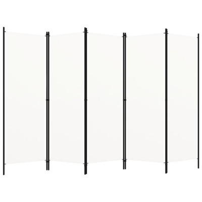 Paravan de camera cu 5 panouri, alb crem, 250 x 180 cm GartenMobel Dekor foto
