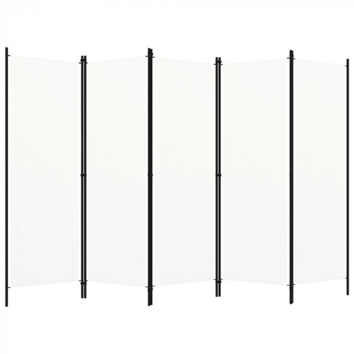 Paravan de camera cu 5 panouri, alb crem, 250 x 180 cm GartenMobel Dekor