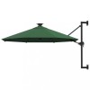 VidaXL Umbrelă de soare montată pe perete cu LED-uri, verde, 300 cm 312523