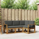 vidaXL Set de canapele de exterior cu pernă 4 pcs Natural și Antracit 3366335