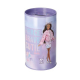 Pusculita metalica Barbie, forma cilindrica, prevazuta cu capac detasabil, mov, Starpak
