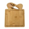 Platou pentru branzeturi, din bambus, cu 1 accesoriu pentru servire, dimensiuni 19.50 x 24.50 cm, maro