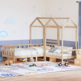 Set pat de zi/bancă cu acoperiș, 90x200 cm, lemn masiv de pin