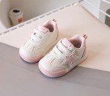 Adidasi albi pentru fetite - Pink star (Marime Disponibila: Marimea 20)