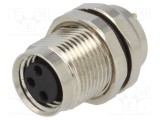 Conector M8 mamă PIN 3 DEGSON ELECTRONICS pentru montare pe panou soclu 3A