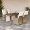 vidaXL Set bistro de grădină, 5 piese, cu perne, bej, poliratan 3276939
