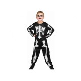 Costum carnaval Schelet pentru copii, marime 110/120 cm ( 4-6 ani)