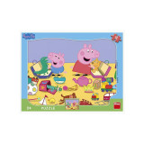 Puzzle cu rama - La joaca cu Peppa Pig (12 piese), Dino