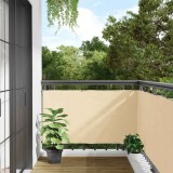 VidaXL Paravan de balcon, crem, 600x75 cm, PVC