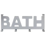 Cuier de baie Herum&reg;, pentru usa cu 5 agatatori, Argintiu, 32 x 5 x 12 cm
