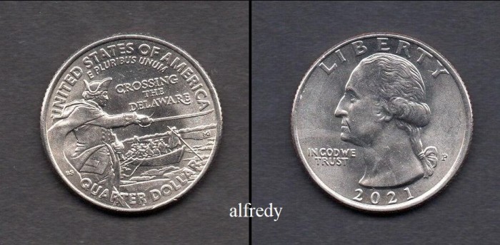 SUA 2021 Quarter, 25 Centi, Crossing the Delaware, P