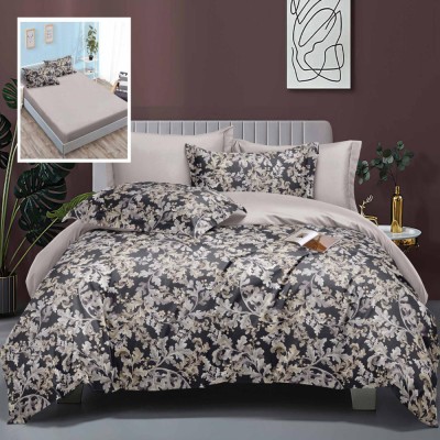Lenjerie pat dublu,bumbac satinat,6 piese,cearceaf normal 230x250cm, cearceaf pilota 200x230cm, 2 fete de perna 50x70, 2 fete de perna 70x70-LEC9 foto
