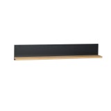 Etajera mdf stejar lefkas negru Siran 120x18x20 cm