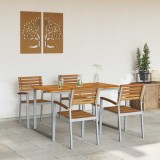 Cumpara ieftin Set de masă pentru grădină 5 pcs Gri și maro