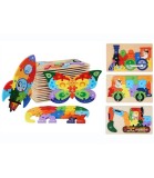 Puzzle din Lemn pentru Bebeluși 20 Tipuri