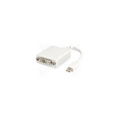 Cablu DisplayPort - DVI, DVI-I (24+5) soclu, mini DisplayPort mufa, {{Lungime cablu}}, alb, LOGILINK - CV0037