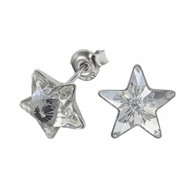 Cercei Argint 925 si Swarovski Stars White Crystal, surub, Artemis Gift foto