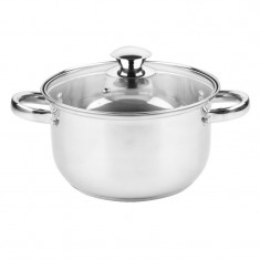 Cratita Rosberg R51210O24, 5L, 24 cm, Capac sticla cu orificiu de aburi, Inox