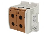 Conector Șine 300mm2 1 Pista 4 Borne Maro TS35
