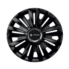 Set 4 capace roti Negre Cu Inel Cromat Royal pentru gama auto Matiz foto
