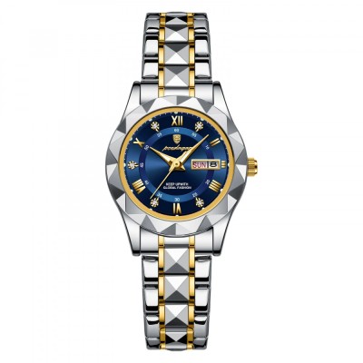 Ceas de dama Poedagar Luxury Fashion Casual Quartz Otel Argintiu Albastru foto