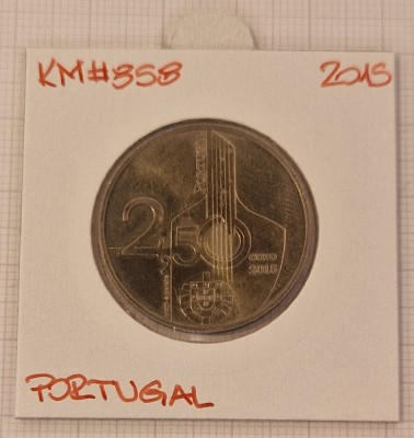 Portugalia, 2015, 2,5 Euro, KM#858, Comemorativa, Fado, valoare nominala atipica foto