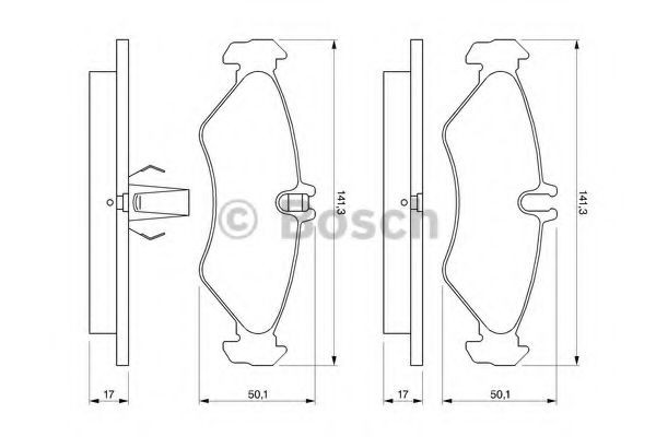 Set placute frana,frana disc MERCEDES SPRINTER 4-t platou / sasiu (904) (1996 - 2006) BOSCH 0 986 424 463