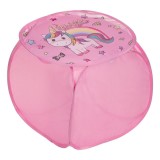 Cos pliabil cu capac pentru jucarii Micul Unicorn,45x45x45 cm, Oem