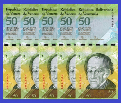 Venezuela 2011 - 50 bolivares, necirculata - 5 bucati foto