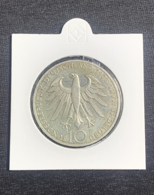 Moneda argint 10 mărci 1988 F foto