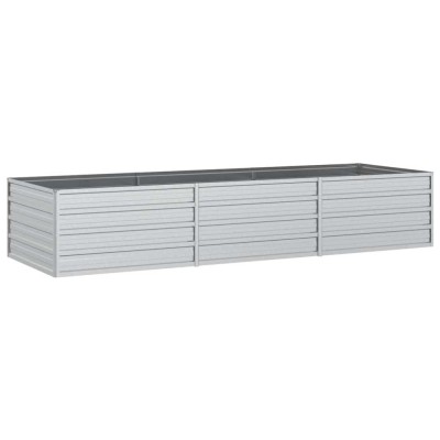 Strat inaltat de gradina argintiu 240x80x45 cm otel galvanizat foto