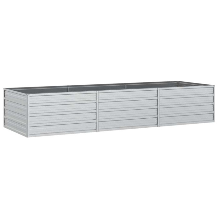 Strat inaltat de gradina argintiu 240x80x45 cm otel galvanizat