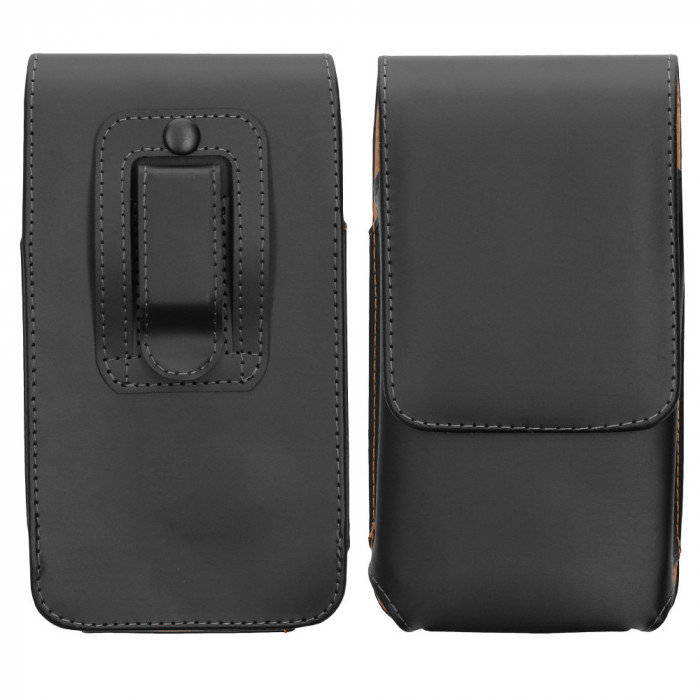 Husa Universala pentru telefon M - 5,5 inch, Piele ecologica, Negru, 56380.2.01, kwmobile