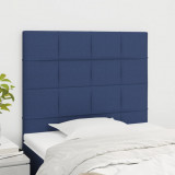 VidaXL Tăblii de pat, 2 buc, albastru, 100x5x78/88 cm, textil