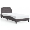 VidaXL Cadru de pat cu tăblie, gri, 90x190 cm, piele ecologică 3208152