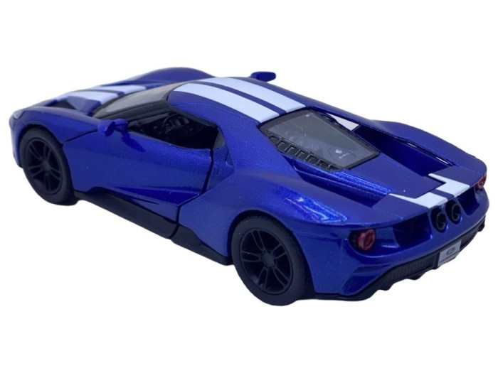 Macheta Ford GT Albastra cu Dungi Albe - scara 1:32